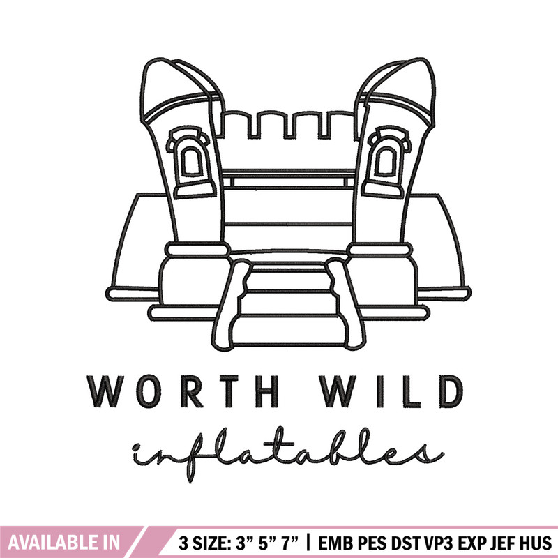 Worth wild embroidery design, Castle embroidery, Emb design, Embroidery shirt, Embroidery file, Digital download.jpg