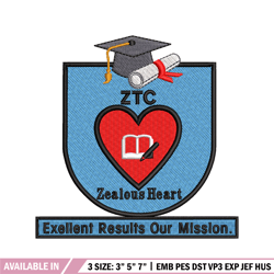 Zealous Tutorial Centre embroidery design, Zealous Tutorial Centre embroidery, logo design, logo shirt, Digital download