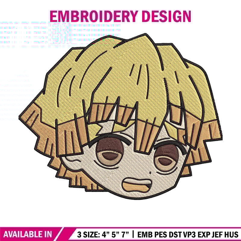 Zenitsu sticker Embroidery Design, Demon slayer Embroidery, Embroidery File, Anime Embroidery, Digital download.jpg