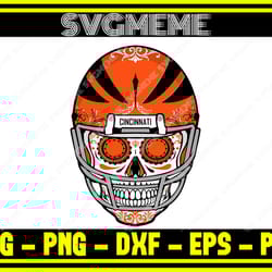 sugar skull cincinnati bengals nfl svg png dxf eps pdf clipart for cricut sugar ,nfl svg,nfl football,super bowl, super