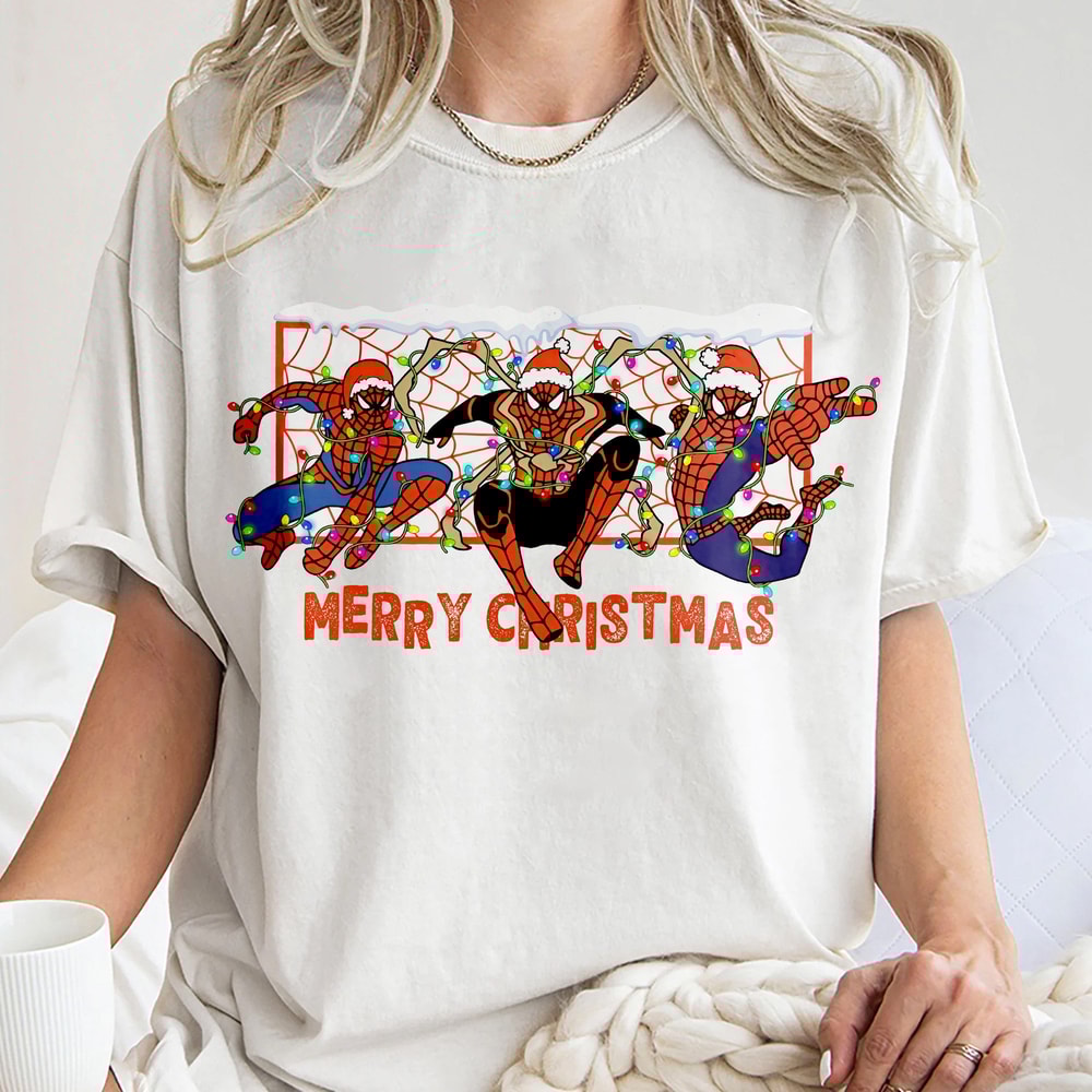 3 Spider-Man Christmas Shirt, Avengers Christmas Shirt, Peter Parker, MCU Tee Gift Unisex T Shirt Sweatshirt Hoodie.jpg