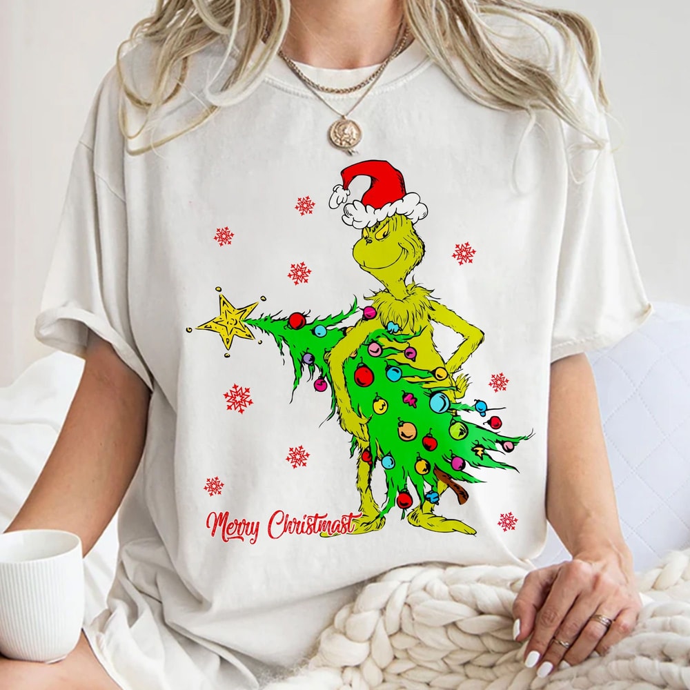 Christmas tree Tee, Trendy Grinch Christmas tree shirt, Hand Drawn Christmas Gift Unisex T Shirt Sweatshirt Hoodie.jpg