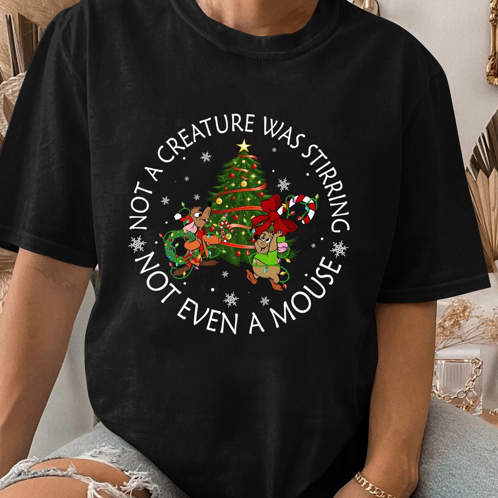 Cute Jaq and Gus Christmas Lights, Not A Creature Was Stirring Shirt, Cinderella Christmas Tee Gift Unisex T Shirt Sweatshirt Hoodie.jpg