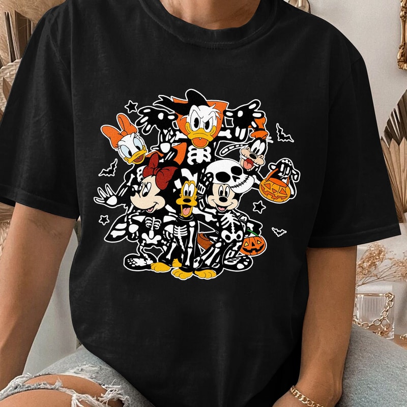 Mickey Mouse Ghost Spooky Season with Pumpkin, Cute Mouse Boo, Park Halloween Party, Not So Scary Gift Unisex T Shirt Sweatshirt Hoodie.jpg