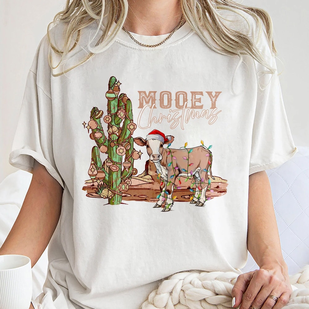 Mooey Christmas Sweatshirt, Christmas Sweatshirt, Christmas Cow Shirt, Christmas Family Shirt, Western Gift Unisex T Shirt Sweatshirt Hoodie.jpg