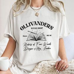 ollivanders wand shop shirt, wizard book shop, wizard shirt,