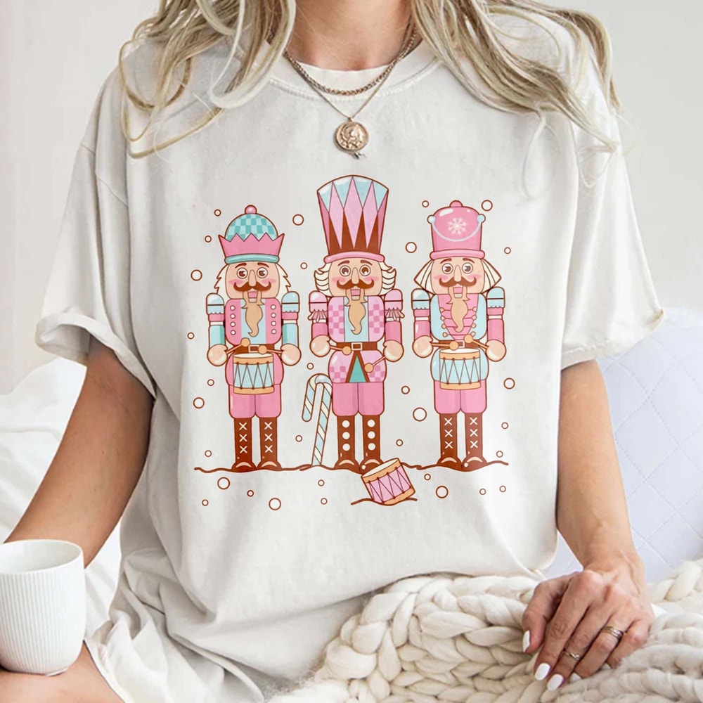 Pink Nutcrackers shirt, Nutcracker Sweatshirt, Pink Christmas Shirt, Pink Holiday Gift Unisex T Shirt Sweatshirt Hoodie.jpg