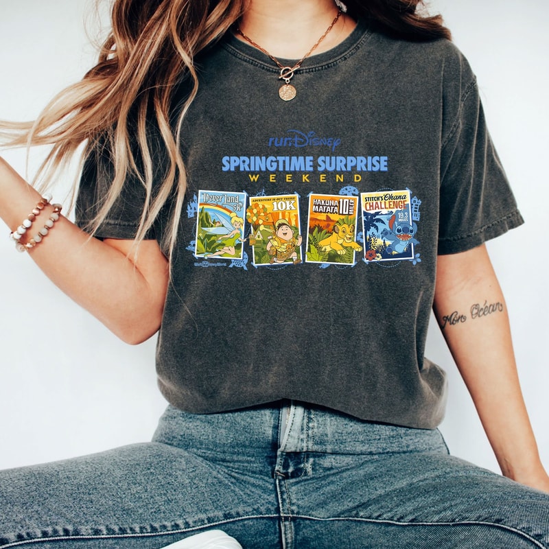 Run Disney Shirt, Springtime Surprise Weekend Shirt, Running Challenge Tshirt, Disneyland Family Trip Shirt, Disney Runner Squad Tee.jpg