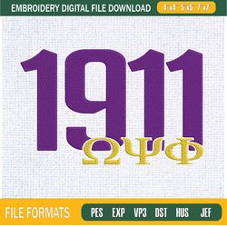1911 omega psi phi embroidery designs, historically black colleges and universit,embroidery design,embroidery svg,machin