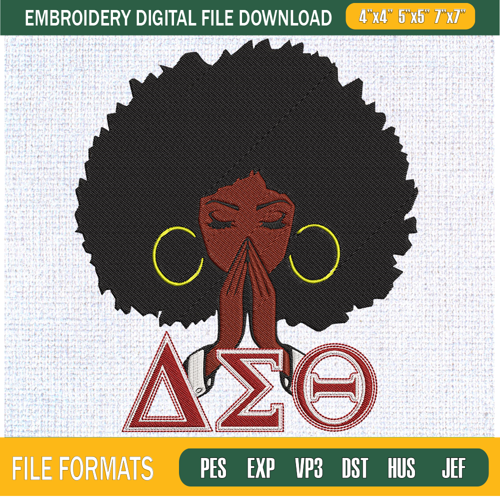 Afro Girl Delta Sigma Theta 1913 Embroidery Designs, Afro Woman Machine Embroidery Design, Machine Embroidery Designs - Premium & Original SVG Cut Files.jpg