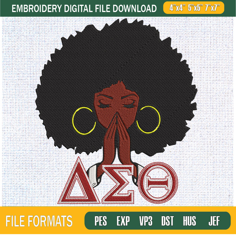 Afro Girl Delta Sigma Theta 1913 Embroidery Designs, Afro Woman Machine Embroidery Design, Machine Embroidery Designs - Premium & Original SVG Cut Files.jpg