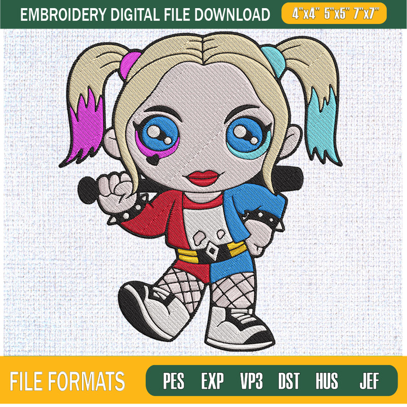 Baby Harley Quinn Embroidery Designs, DC Comics Machine Embroidery Design, Machine Embroidery Designs - Premium & Original SVG Cut Files.jpg