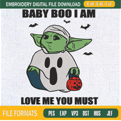 baby yoda baby boo i am love me you must halloween embroidery designs, halloween,embroidery design,embroidery svg,machin