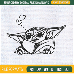 baby yoda lovely embroidery designs, baby yoda machine embroidery design, machin,embroidery design,embroidery svg,machin