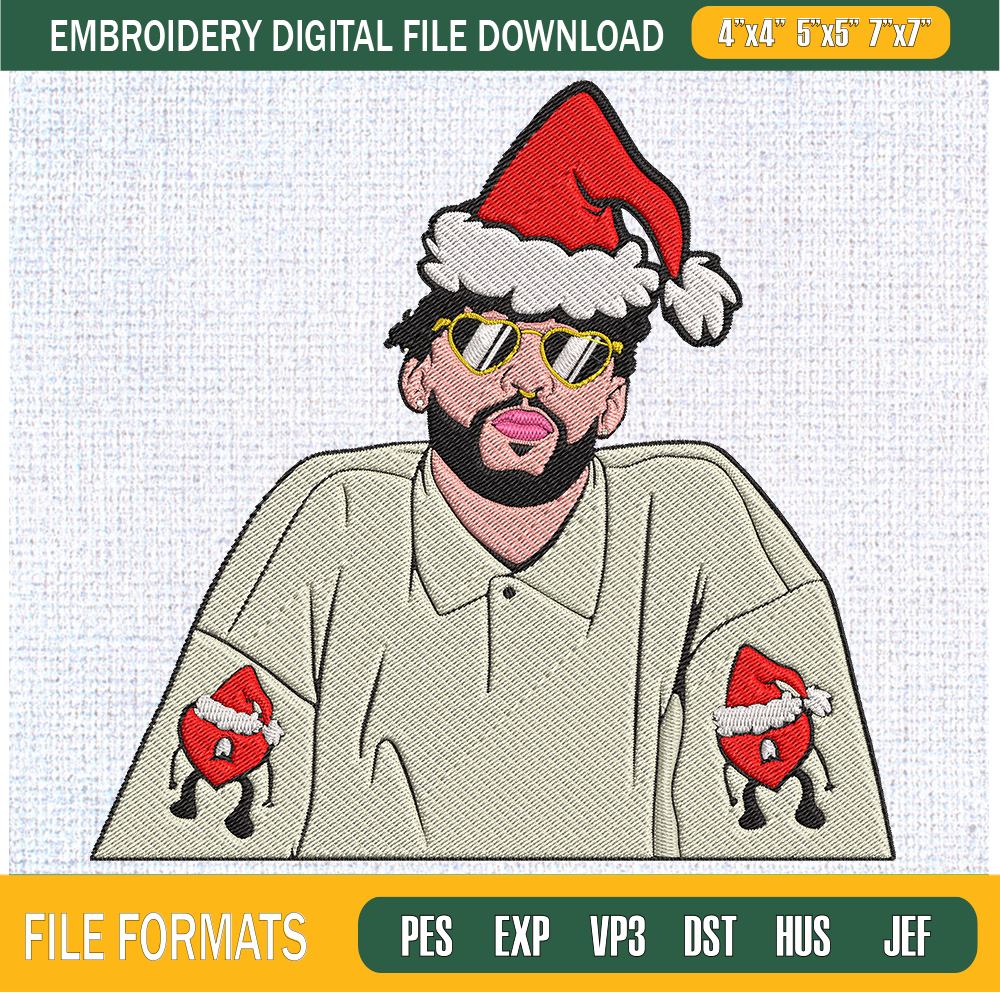 Bad Bunny Christmas Embroidery Designs, Christmas Machine Embroidery Design, Machine Embroidery Designs - Premium & Original SVG Cut Files.jpg