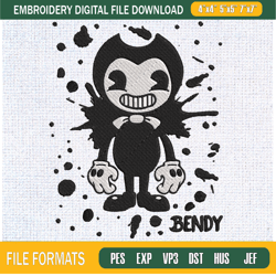 bendy and the ink machine funny horror game embroidery designs, halloween machin,embroidery design,embroidery svg,machin