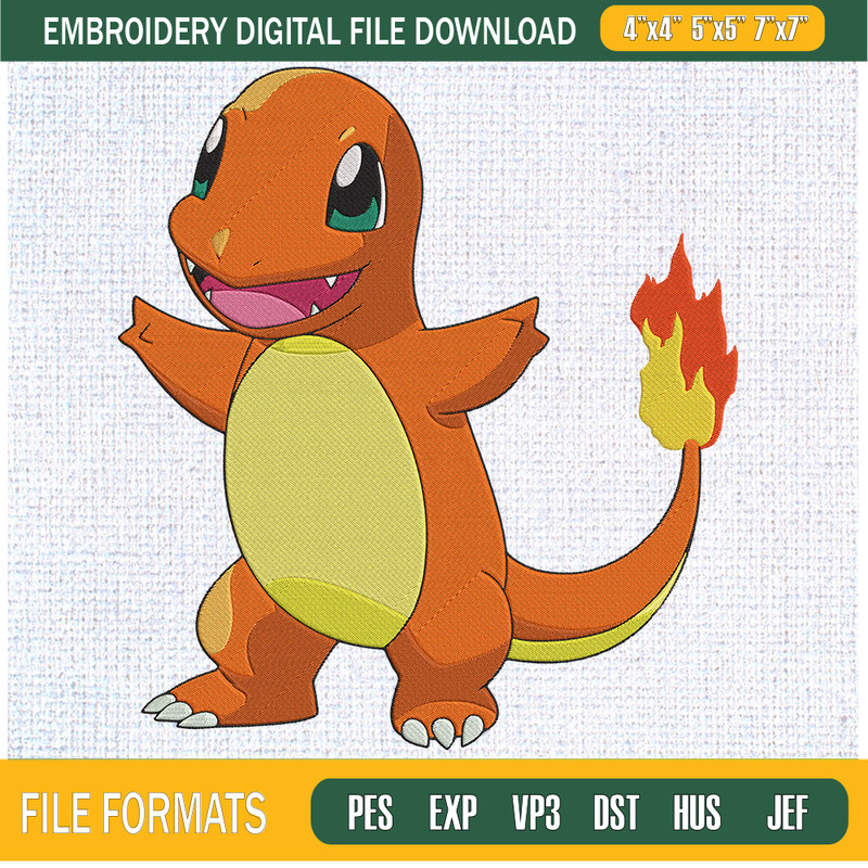 Charmander Pokemon Embroidery Designs, Pokemon Machine Embroidery Design, Machine Embroidery Designs - Premium & Original SVG Cut Files.jpg