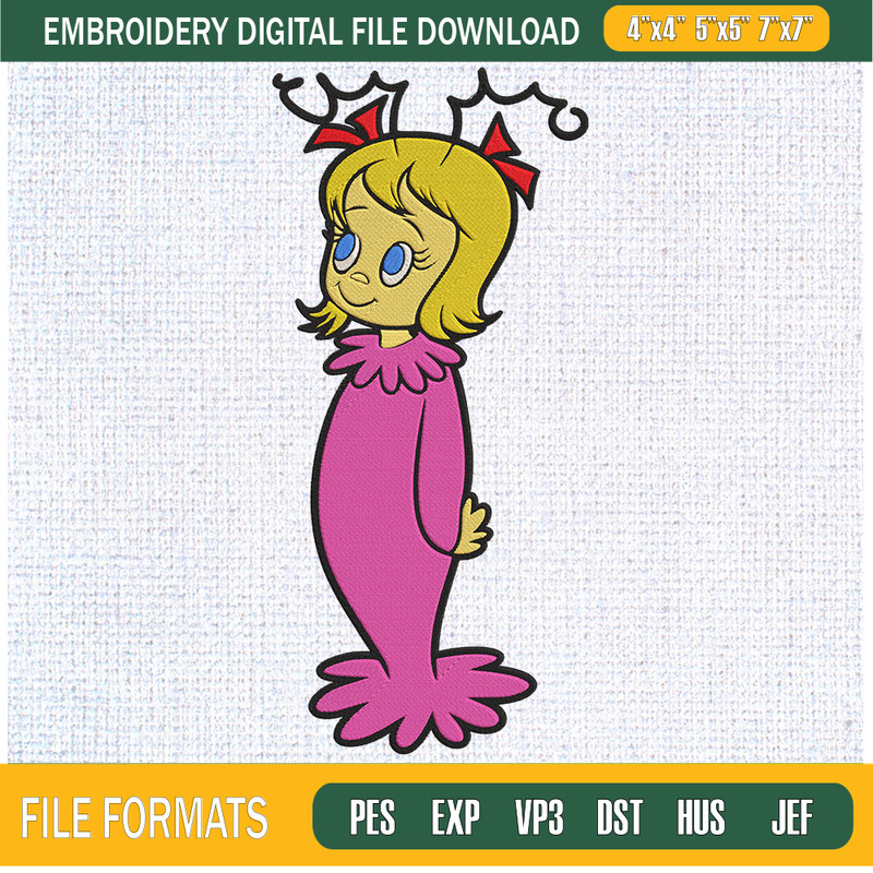 Cindy Lou Who Embroidery Designs, Christmas Machine Embroidery Design, Machine Embroidery Designs - Premium & Original SVG Cut Files.jpg