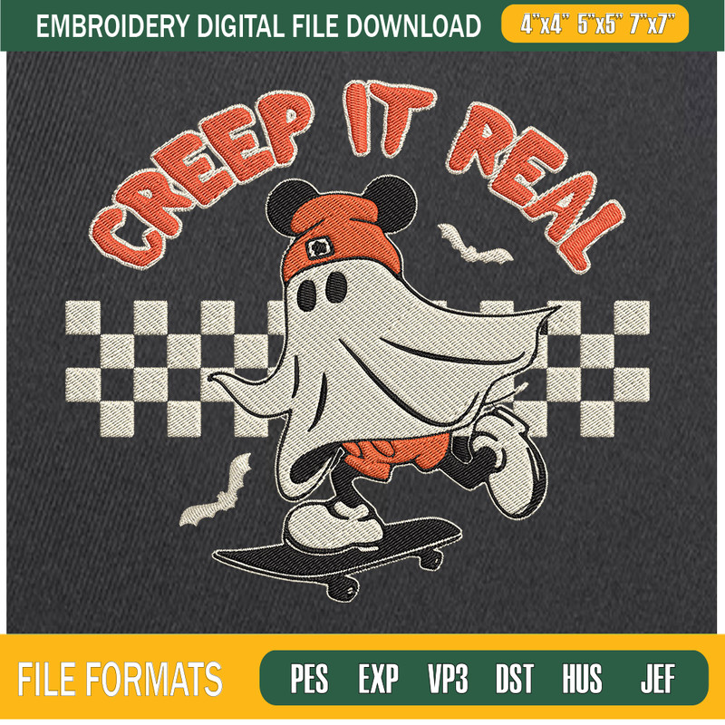 Creep It Real Mickey Ghost Embroidery Designs, Halloween Machine Embroidery Design, Machine Embroidery Designs - Premium & Original SVG Cut Files.jpg