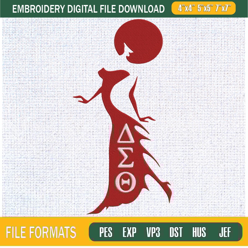 Delta Sigma Theta Diva Embroidery Designs, Historically Black Colleges and Universities Machine Embroidery Design, Machine Embroidery Designs - Premium & Origin