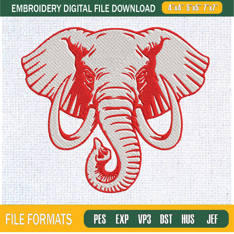 Delta Sigma Theta Elephant Head Embroidery Designs, Historically Black Colleges and Universities Machine Embroidery Design, Machine Embroidery Designs - Premium
