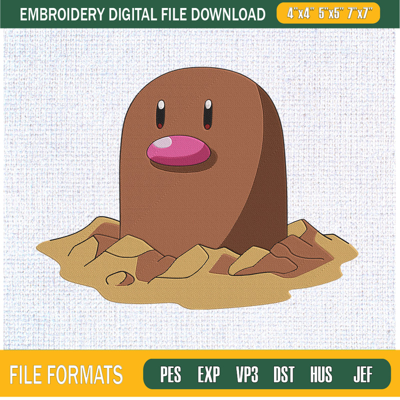 Diglett Pokemon Embroidery Designs, Pokemon Machine Embroidery Design, Machine Embroidery Designs - Premium & Original SVG Cut Files.jpg