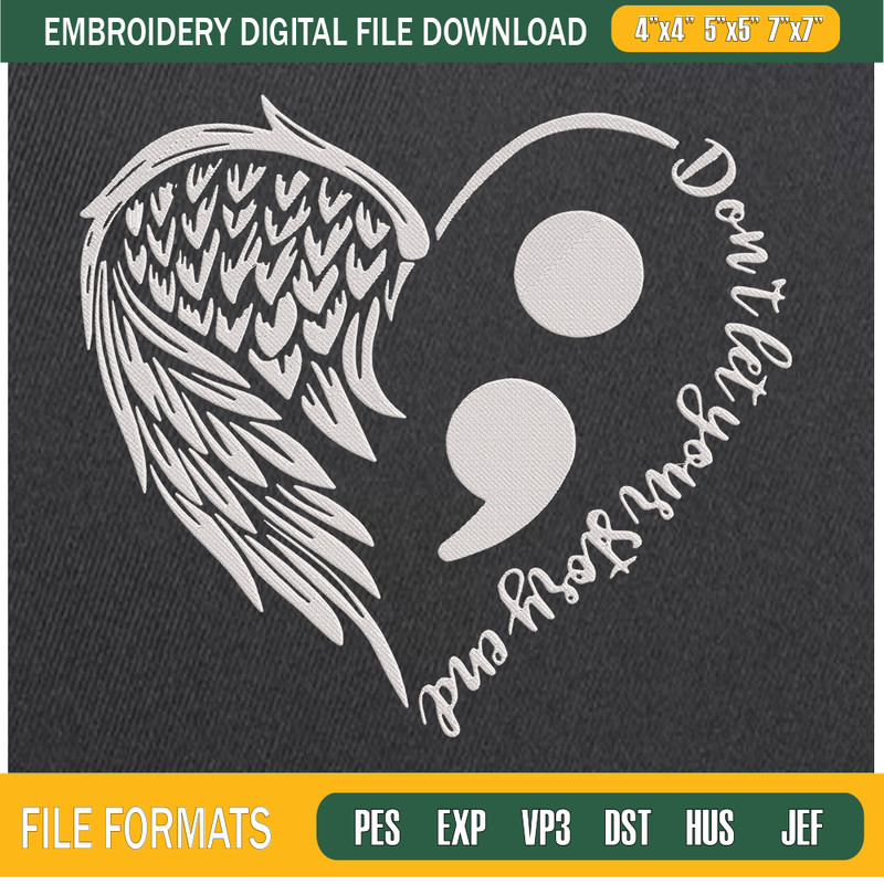 Dont Let Your Story End Wings Heart Embroidery Designs, Heart Machine Embroidery Design, Machine Embroidery Designs - Premium & Original SVG Cut Files.jpg