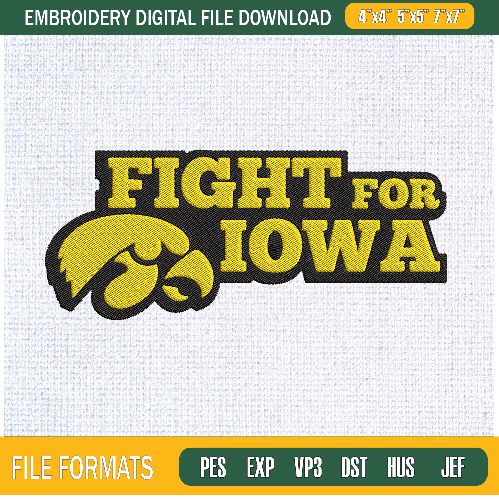 Fight For Iowa Logo Letter Embroidery Designs, Fight For Iowa Machine Embroidery Design, Machine Embroidery Designs - Premium & Original SVG Cut Files.jpg