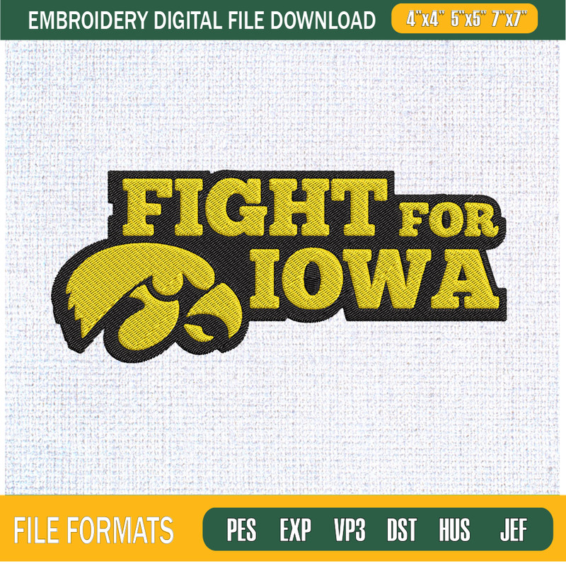 Fight For Iowa Logo Letter Embroidery Designs, Fight For Iowa Machine Embroidery Design, Machine Embroidery Designs - Premium & Original SVG Cut Files.jpg
