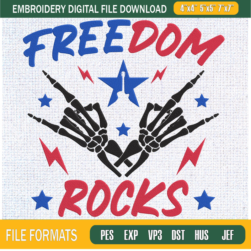Freedin Rocks Embroidery Designs, 4th Of July Machine Embroidery Design, Machine Embroidery Designs - Premium & Original SVG Cut Files.jpg