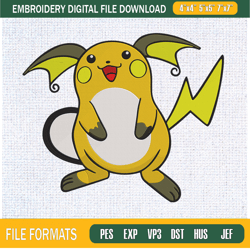 funny raichu pokemon embroidery designs, pokemon machine embroidery design, mach,embroidery design,embroidery svg,machin
