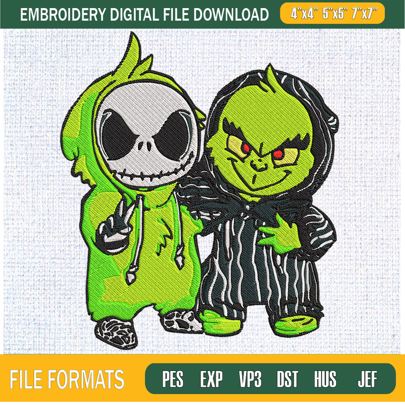 Grinch And Jack Skellington Masquerade Embroidery Designs, Christmas Machine Embroidery Design, Machine Embroidery Designs - Premium & Original SVG Cut Files.jp
