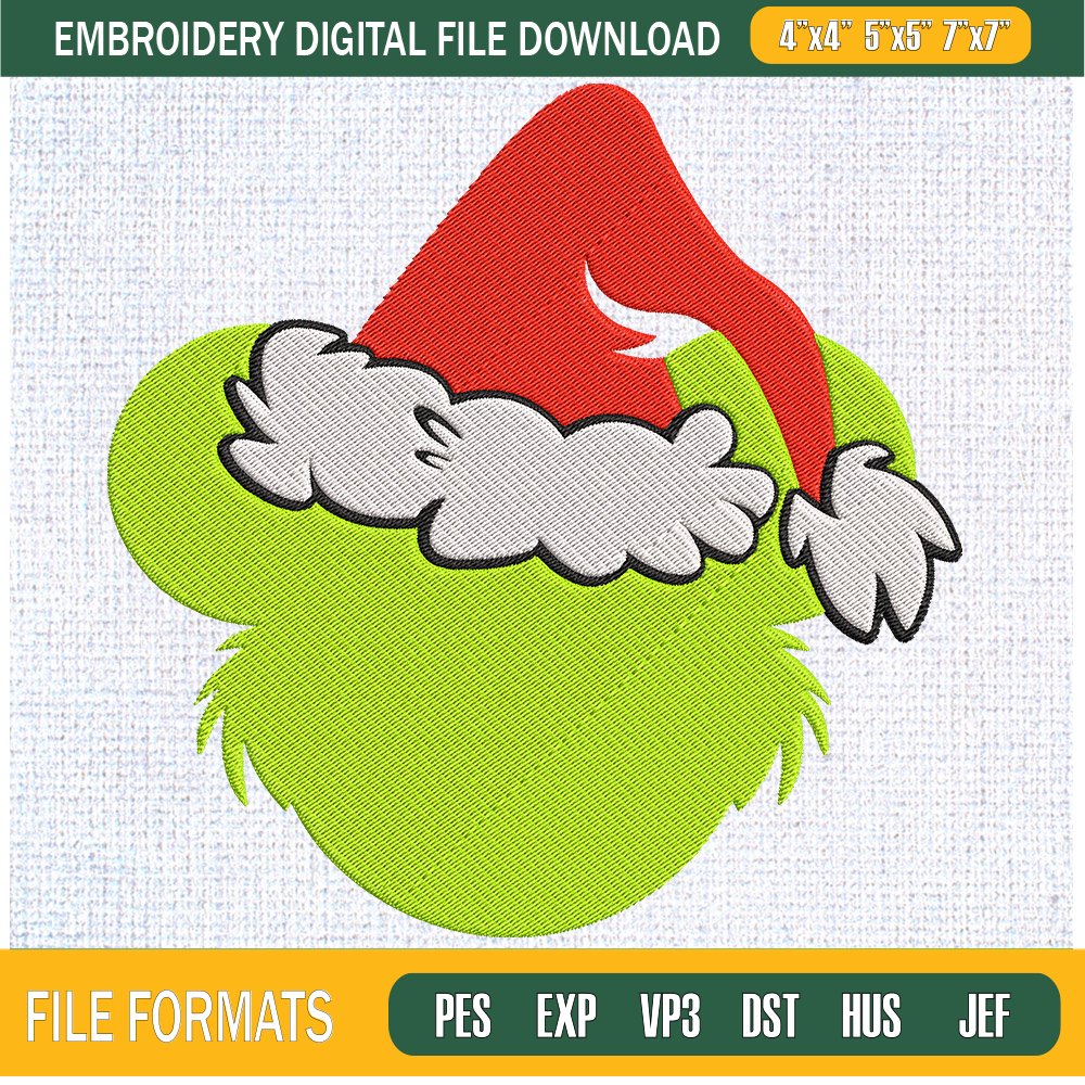 Grinch Head Christmas Embroidery Designs, Christmas Machine Embroidery Design, Machine Embroidery Designs - Premium & Original SVG Cut Files.jpg