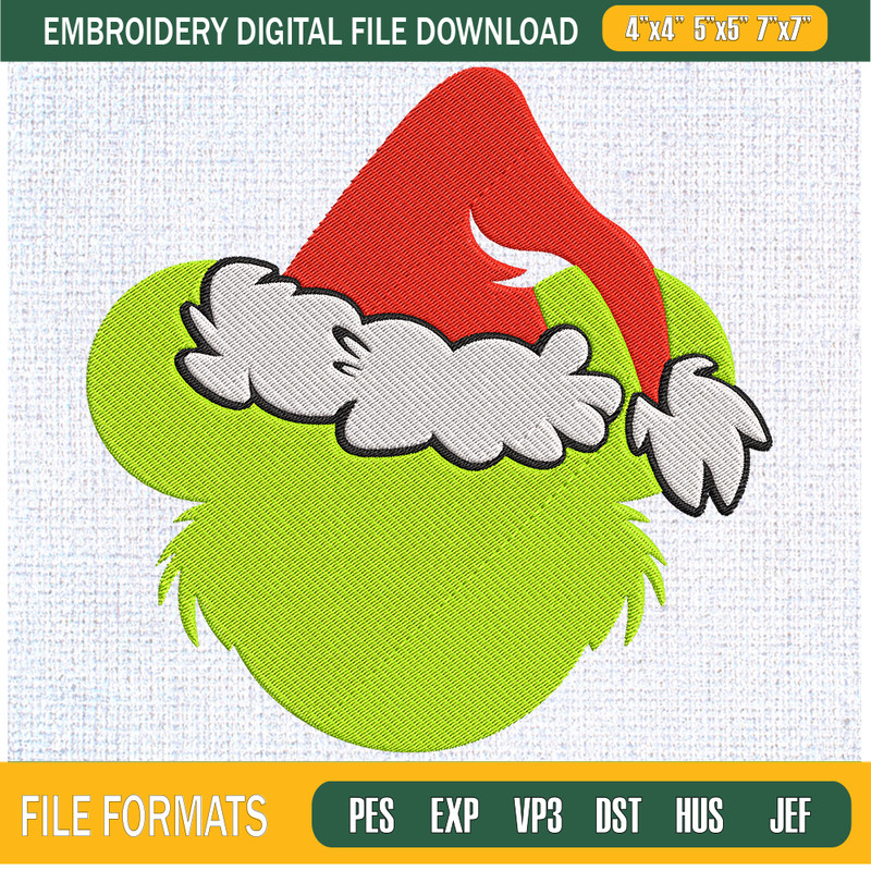 Grinch Head Christmas Embroidery Designs, Christmas Machine Embroidery Design, Machine Embroidery Designs - Premium & Original SVG Cut Files.jpg