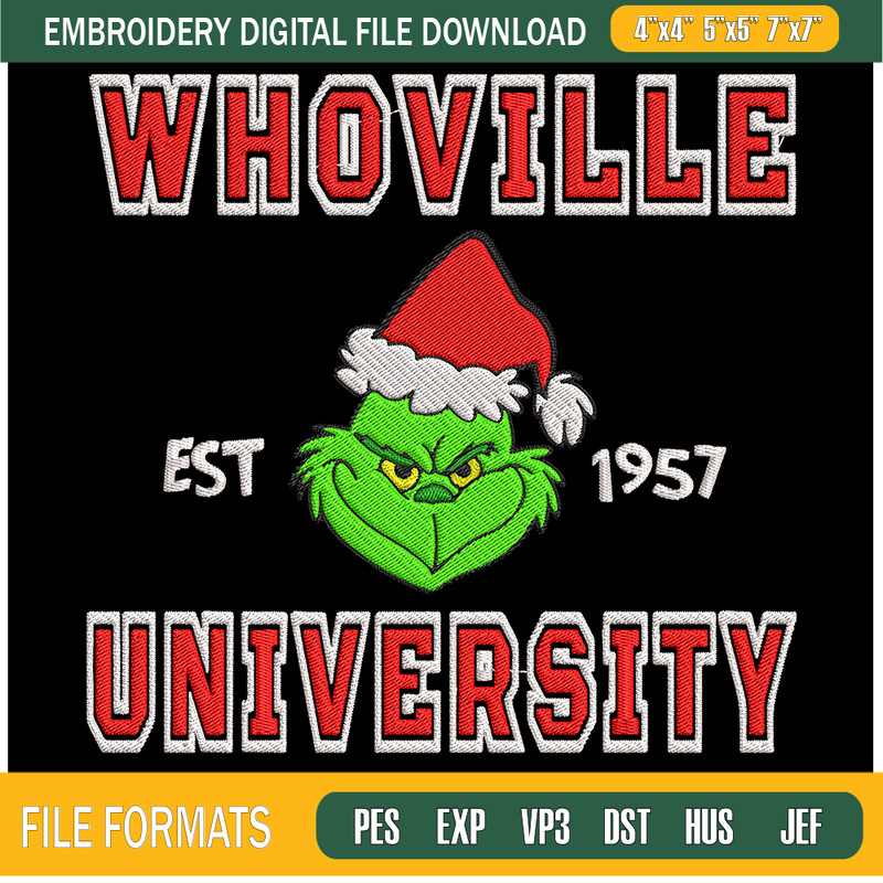 Grinch Whoville University Embroidery Designs, Christmas Machine Embroidery Design, Machine Embroidery Designs - Premium & Original SVG Cut Files.png