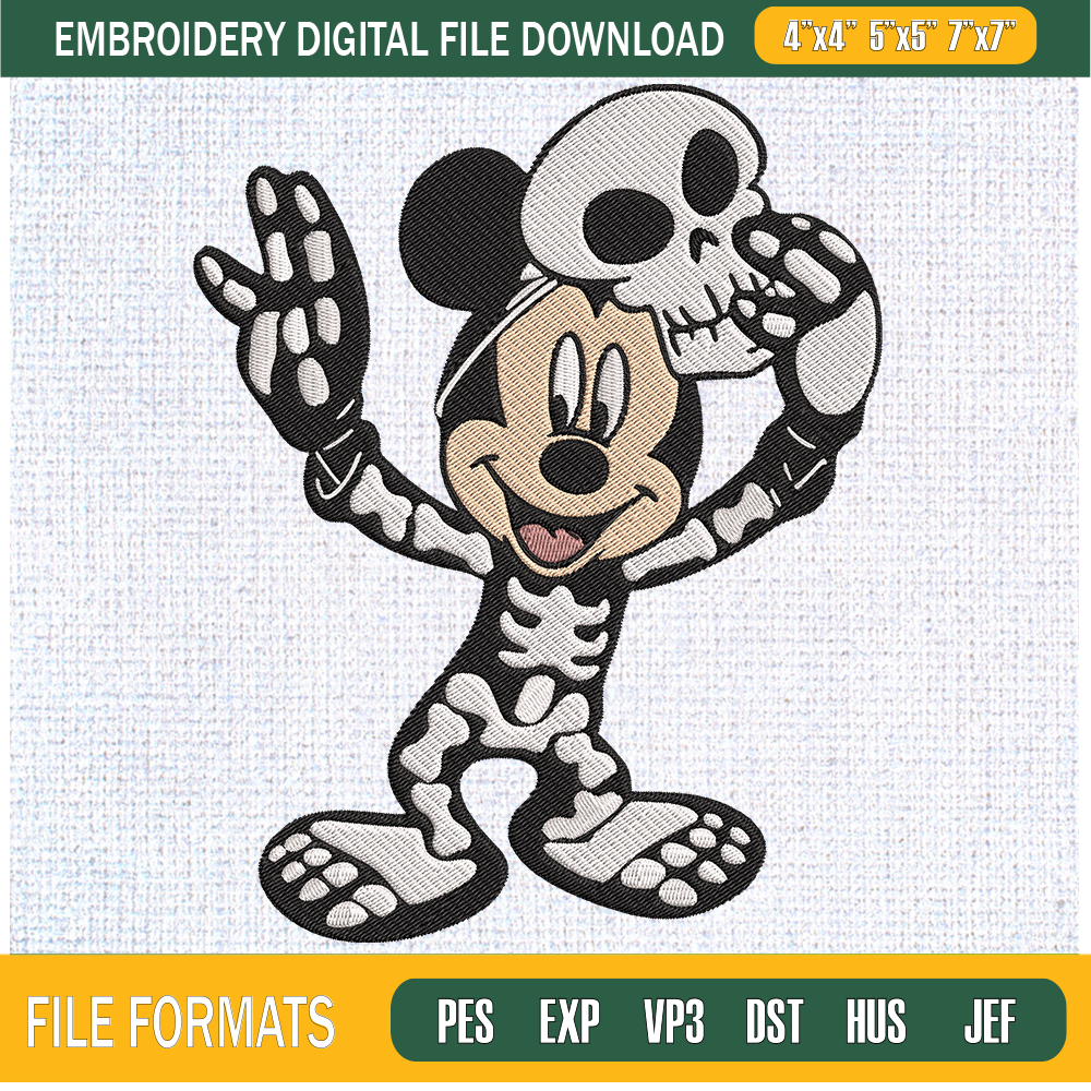 Halloween Mickey Mask Skeleton Embroidery Designs, Halloween Machine Embroidery Design, Machine Embroidery Designs - Premium & Original SVG Cut Files.jpg