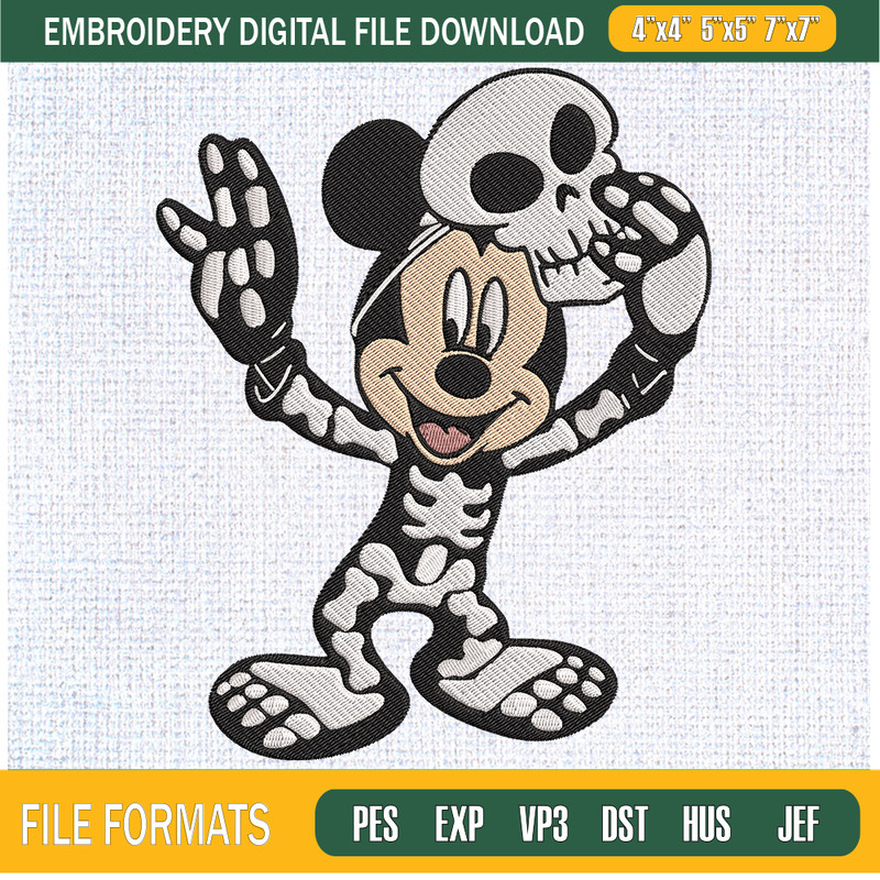Halloween Mickey Mask Skeleton Embroidery Designs, Halloween Machine Embroidery Design, Machine Embroidery Designs - Premium & Original SVG Cut Files.jpg