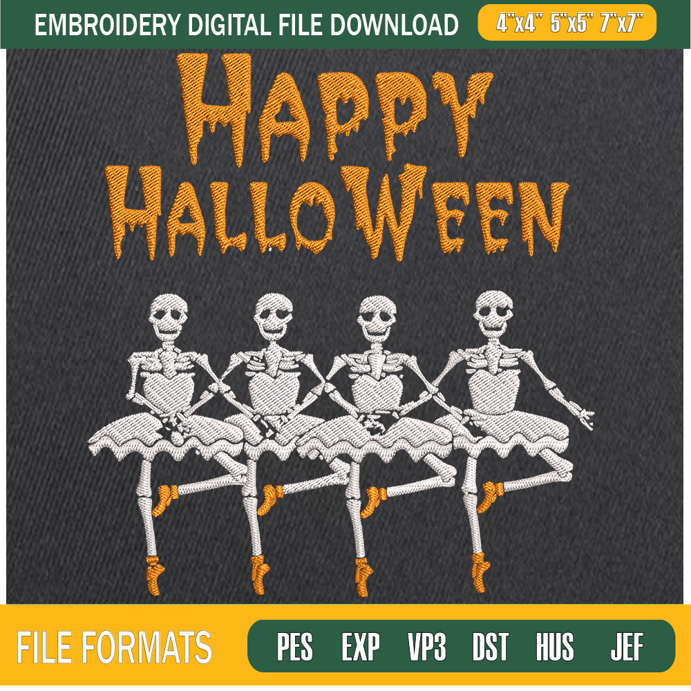 Happy Halloween Dancing Skeletons Embroidery Designs, Halloween Machine Embroidery Design, Machine Embroidery Designs - Premium & Original SVG Cut Files.jpg