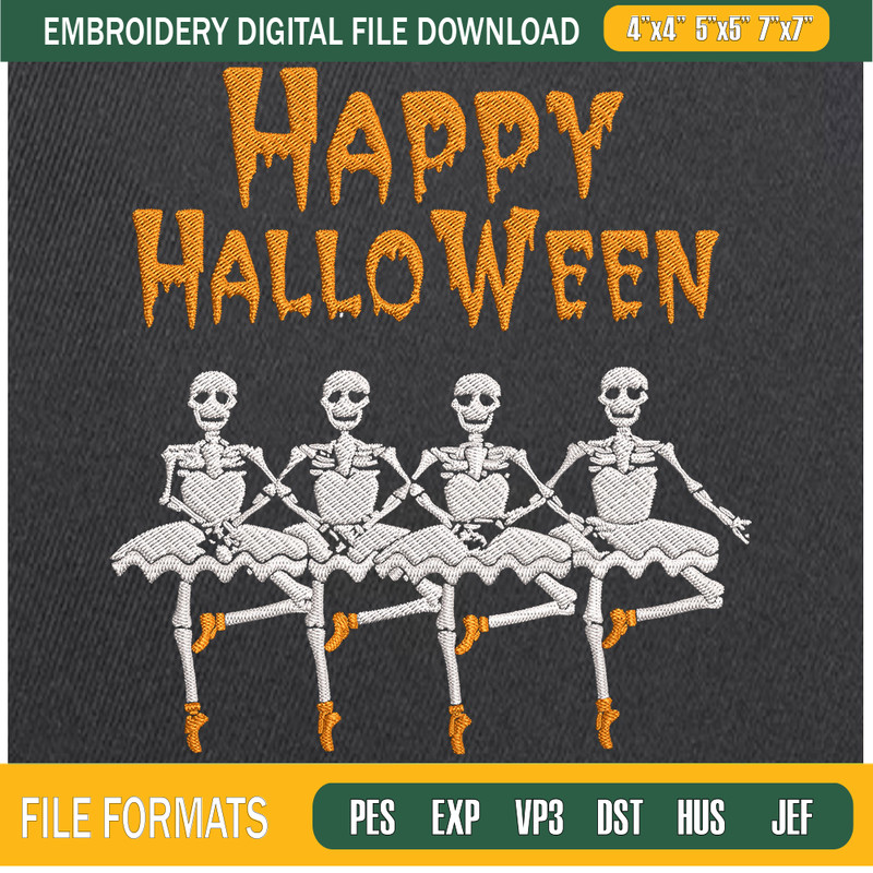 Happy Halloween Dancing Skeletons Embroidery Designs, Halloween Machine Embroidery Design, Machine Embroidery Designs - Premium & Original SVG Cut Files.jpg