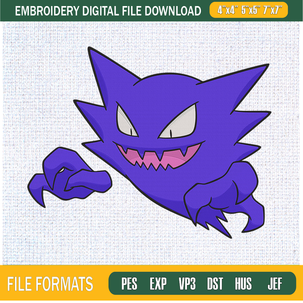 Haunter Pokemon Embroidery Designs, Pokemon Machine Embroidery Design, Machine Embroidery Designs - Premium & Original SVG Cut Files.jpg