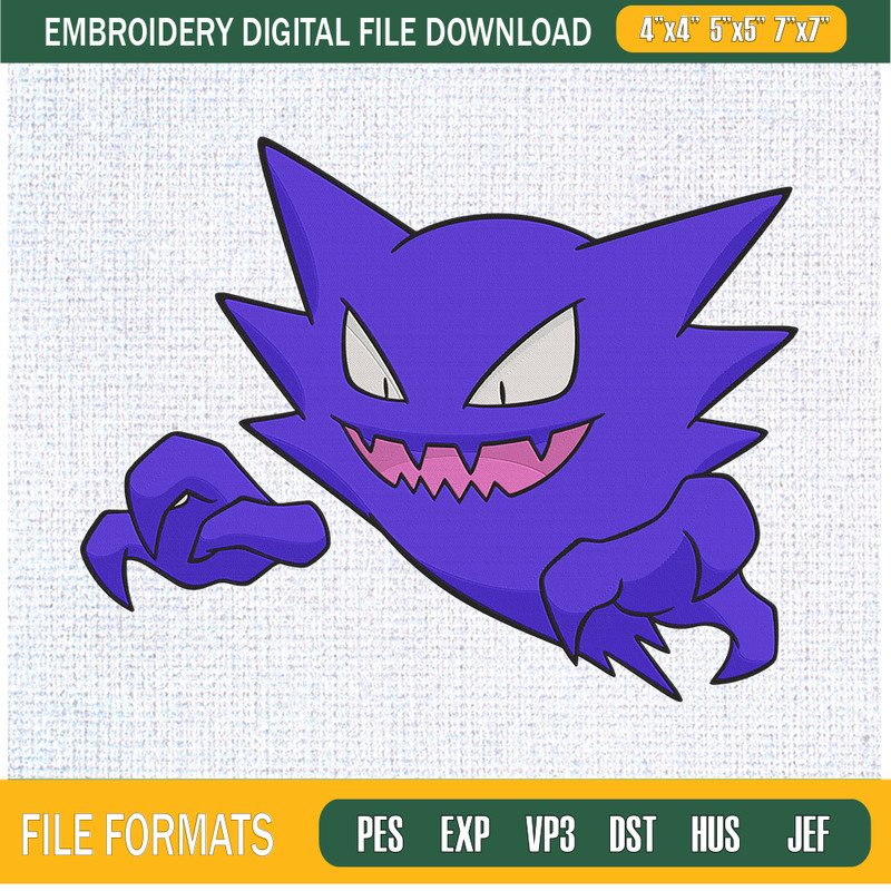 Haunter Pokemon Embroidery Designs, Pokemon Machine Embroidery Design, Machine Embroidery Designs - Premium & Original SVG Cut Files.jpg