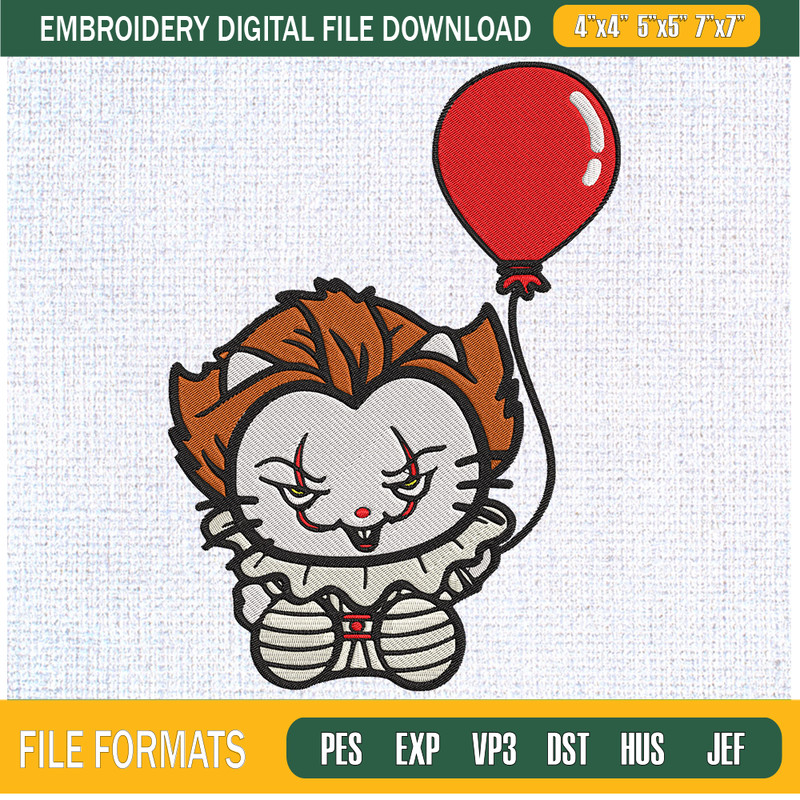 Hello Kitty Pennywise Embroidery Designs, Halloween Machine Embroidery Design, Machine Embroidery Designs - Premium & Original SVG Cut Files.jpg