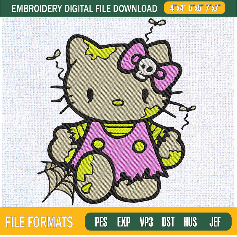 Hello Kitty Zombie Embroidery Designs, Halloween Machine Embroidery Design, Machine Embroidery Designs - Premium & Original SVG Cut Files.jpg