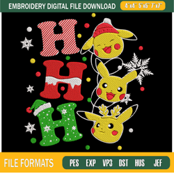 ho ho ho pikachu christmas embroidery designs, christmas machine embroidery desi,embroidery design,embroidery svg,machin