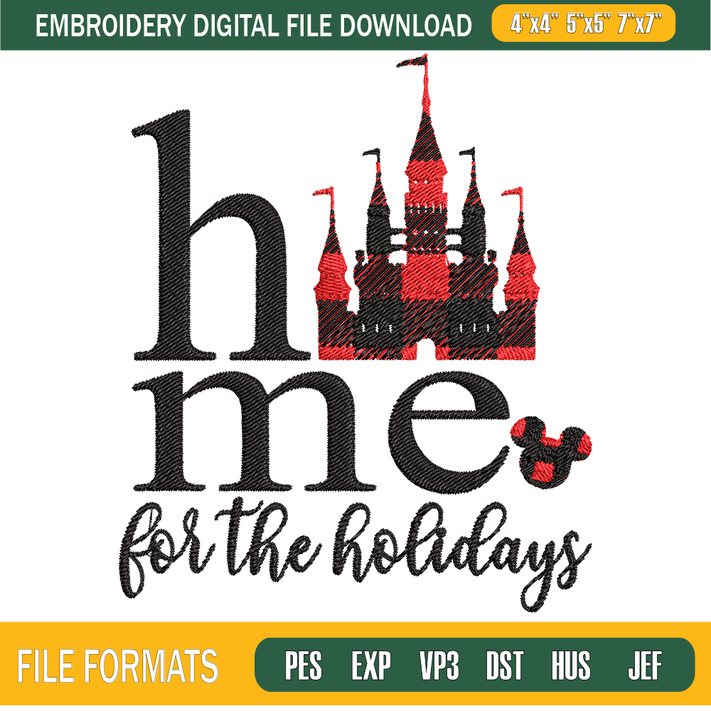 Home For The Holidays Disney Embroidery Designs, Christmas Machine Embroidery Design - Premium & Original SVG Cut Files.png