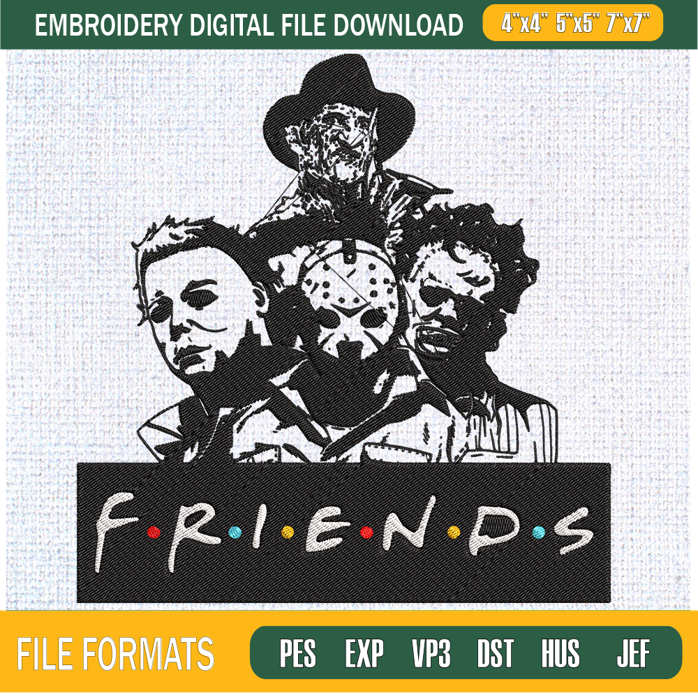 Horror Characters Friends Embroidery Designs, Halloween Machine Embroidery Design, Machine Embroidery Designs - Premium & Original SVG Cut Files.jpg