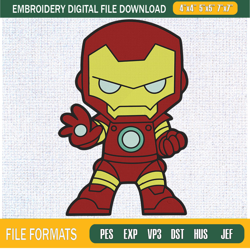 Iron Man Chibi Embroidery Designs, Avengers Machine Embroidery Design, Machine Embroidery Designs - Premium & Original SVG Cut Files.jpg