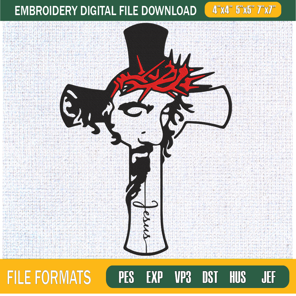 Jesus Cross Embroidery Designs, God Machine Embroidery Design, Machine Embroidery Designs - Premium & Original SVG Cut Files.jpg