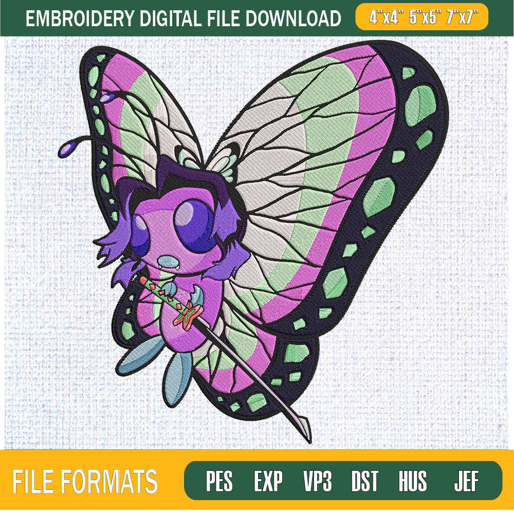 Kanae X Butterfree Embroidery Designs, Kimetsu x Pokemon Machine Embroidery Design, Machine Embroidery Designs - Premium & Original SVG Cut Files.jpg