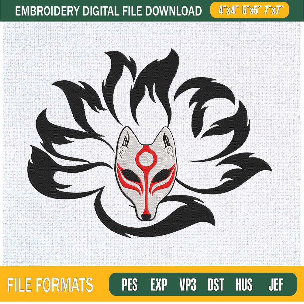 Kitsune Fox Mask Embroidery Designs, Kitsune Mask Machine Embroidery Design, Machine Embroidery Designs - Premium & Original SVG Cut Files.jpg